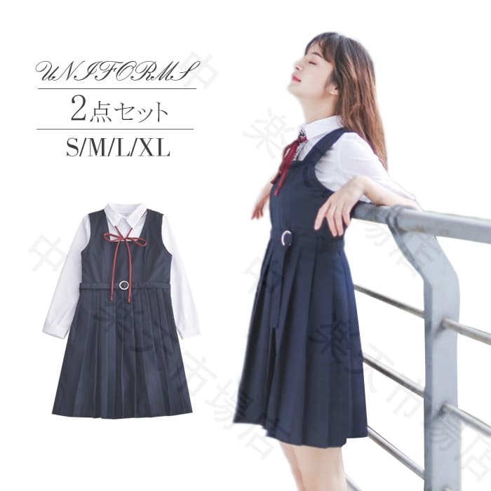 【スクールシャツ 女子 ワンピース 半袖 長袖 2枚セット リボン ノーアイロン】制服 セーラー服 2点セットブラウス スクール 女子 ノンアイロン 形態安定 ホワイト 白 スクール シャツ カッターシャツ 高校生 制服 ブラウス 学生 中学 送料無料