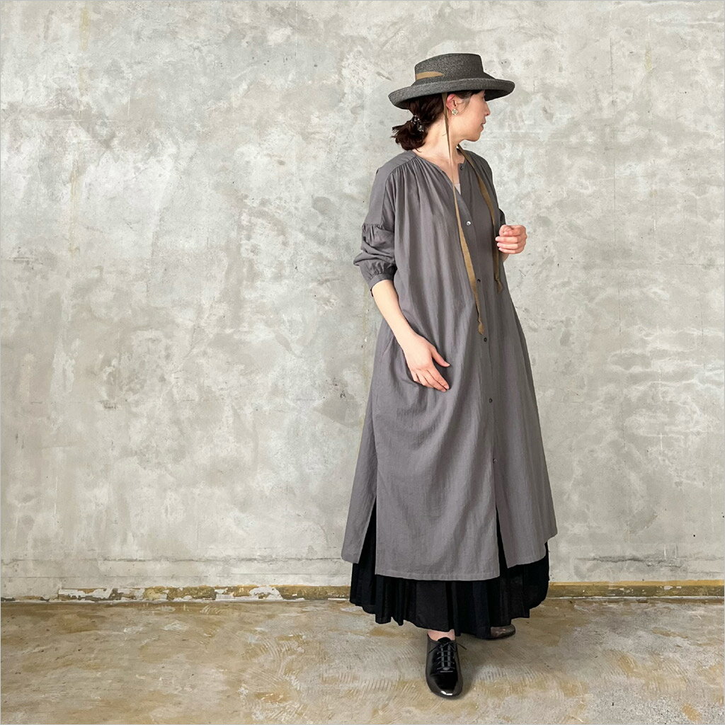 evam eva [エヴァムエヴァ] コットンローブ レディース E241T040 ocher/gray/stone gray