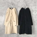 アーメン ARMEN [アーメン] フリースフロントスナップノーカラーコート レディース NAM1972Y camellia(lt.beige)×whipsable