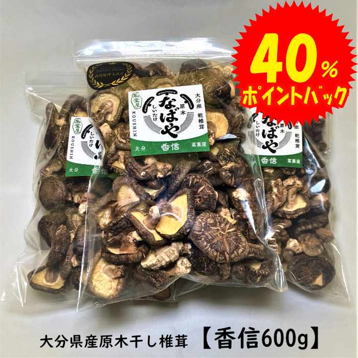 【40％ポイントバック】 干し椎茸 香信 600g 大分県産 生産者直売 原木椎茸 大容量 干ししいたけ 椎茸 しいたけ 業務用