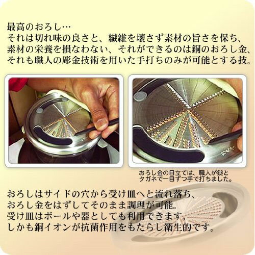 【日本製】新光金属HMO-9SS純銅おろし器（ステン器）15cm【送料無料】