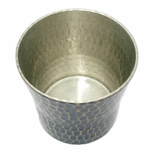 【取寄品】【日本製】 新光金属　純銅手打ち鎚目 ぐいのみ（100ml） 青被仕上げ　BR-004B 【送料無料】 3