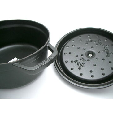 ストウブ(staub) ピコ・ココット ラウンド 20cm 黒(マットブラック) 【送料無料】