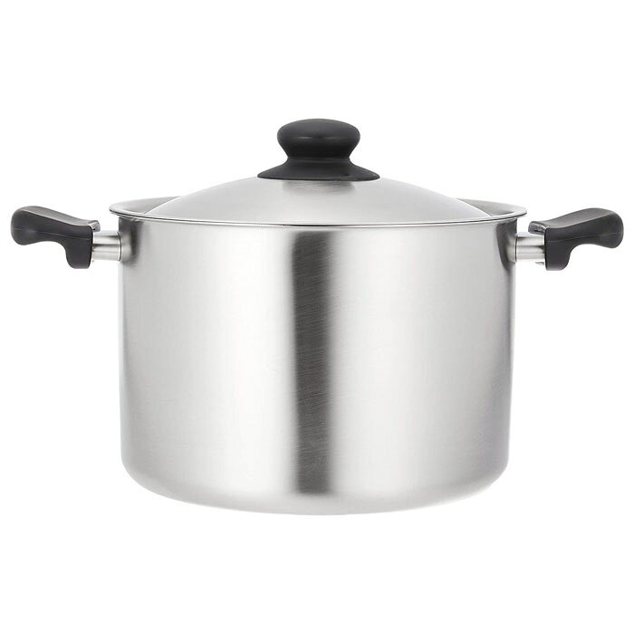 【日本製】 柳宗理　アルミ芯3層鋼（IH対応） 両手鍋【深型】22cm　つや消し　 [E-2305410] 2