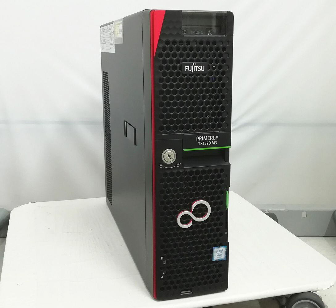 【1年保証】FUJITSU PRIMERGY TX1320 M3 Xeon E3 1220 v6 メモリ16GB 中古SSD 2.5インチ SAS 450GB x2 Raid1設定 Windows Server 2016 STD【送料無料】