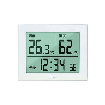 乐天商城 - ドリテック dretec 大画面温湿度計「ハキミエ」 ホワイト O-506WT