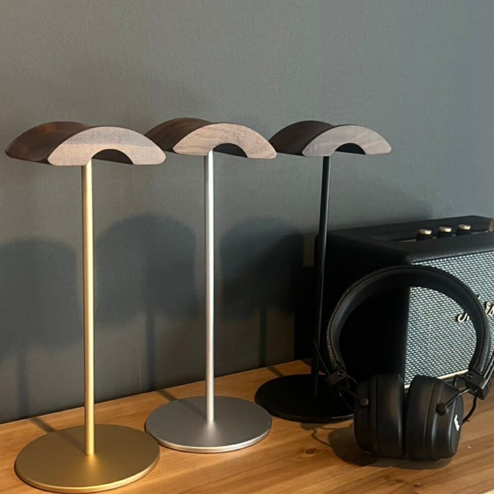 楽天NABISTYLEヘッドフォンスタンド 木製 ヘッドホンスタンド おしゃれ ヘッドセット スタンド 天然木 金属 北欧風 高級感 デスク収納 インテリア ガジェットアクセサリー イヤホンスタンド ミニマル モダン シルバー ブラック ゴールド NABI STYLE