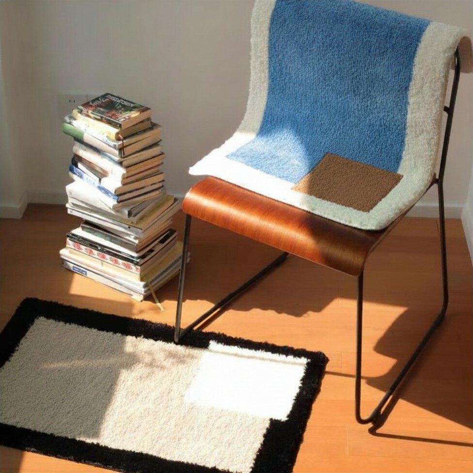Rakuten - 【セール限定 クーポン使用で20%OFF!】ブロックデザインアクセントマット 40cm×60cm【NABI STYLE】