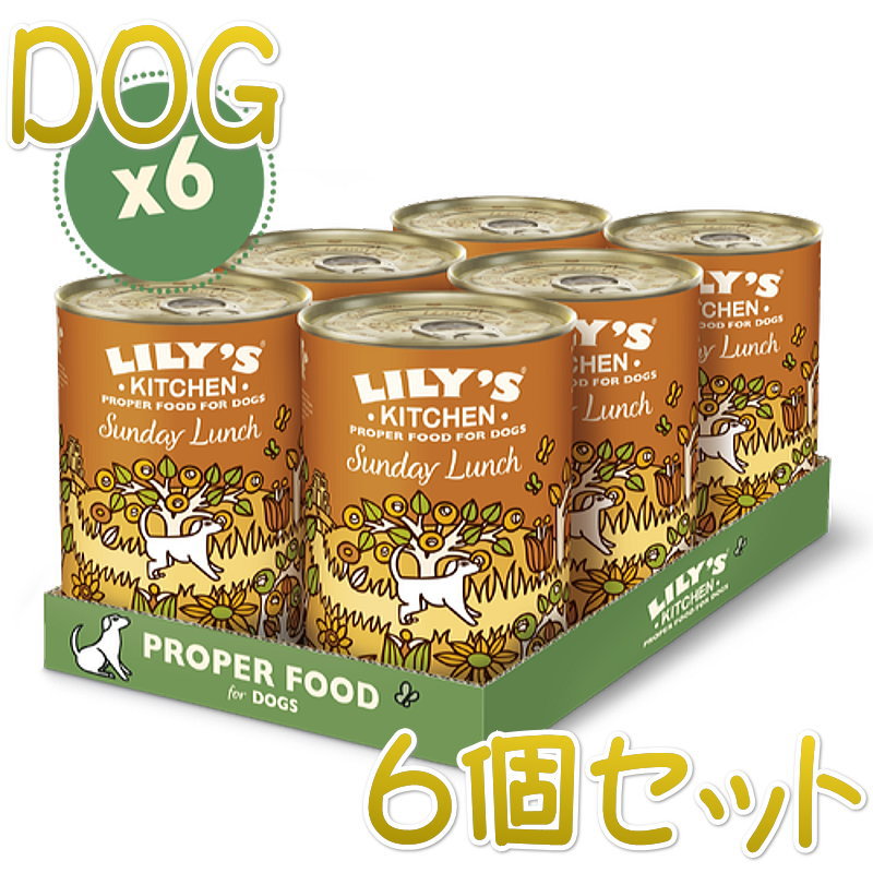 最短賞味2024.11・リリーズキッチン 犬 日曜日のランチ・ドッグ 400g×6個 lid034cs（個別日本語ラベルなし）