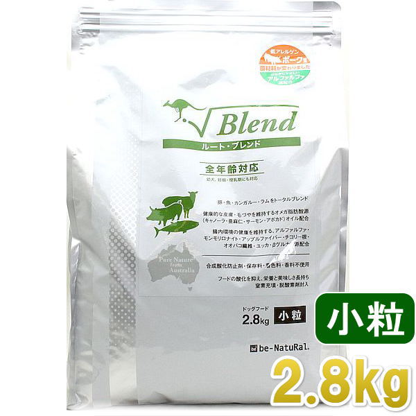 Domestic - 最短賞味2027.2・ビィナチュラル ルート・ブレンド ポーク小粒 2.8kg 全年齢犬用ドライ ドッグフード正規品be53533