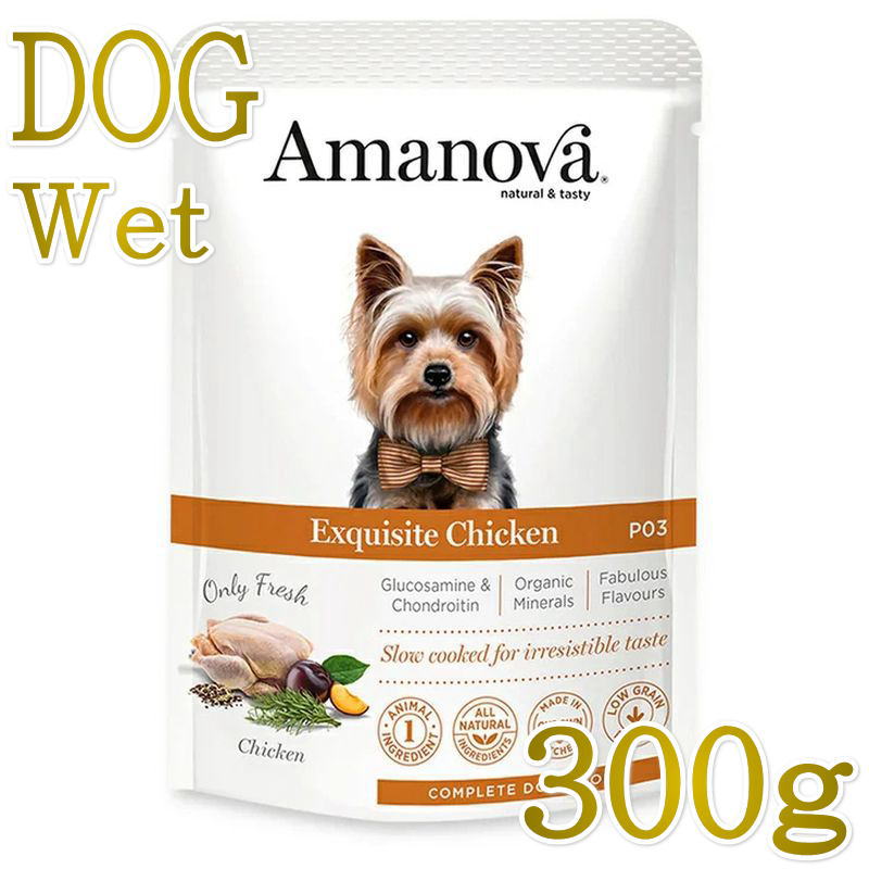 Rakuten - NEW 最短賞味2027.6・アマノヴァ 犬 パウチ アダルト エクスクイジット チキン300g成犬用Amanova正規品lam310-ama72019