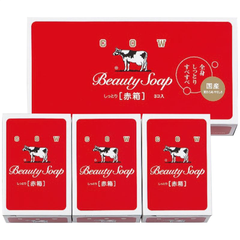 牛乳石鹸赤箱3個入 日本製 石鹸・ボ