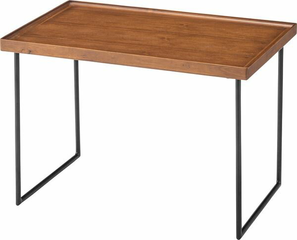 テーブル ミニテーブル S ブラウン (組立式) テーブル 東谷 azumaya おしゃれ 家具 インテリア 天然木 チーク ラッカー塗装 スチール 粉体塗装 ...