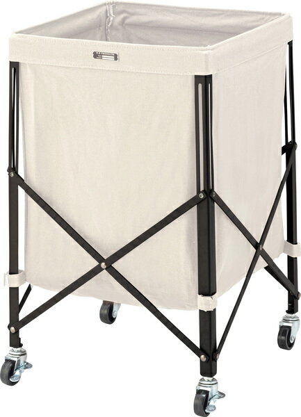 ストレージ フォールディングバスケットワゴン アイボリー (組立式) 折りたたみ式 ストレージ 東谷 azumaya おしゃれ 家具 インテリア スチール 粉体塗装 コットン ライトファニチャー