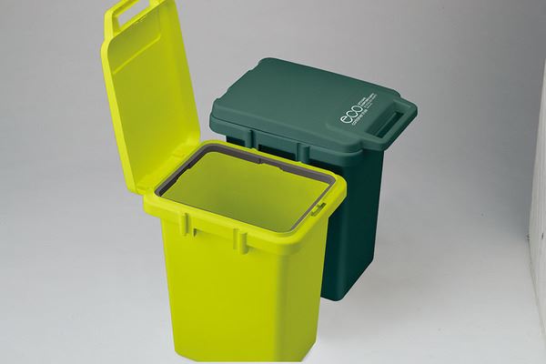 ダストボックス コンテナスタイル 33J ダークグリーン (完成品) 容量:約33L 手動式 全開 東谷 azumaya おしゃれ 家具 インテリア PP ライトファニチャー [2]