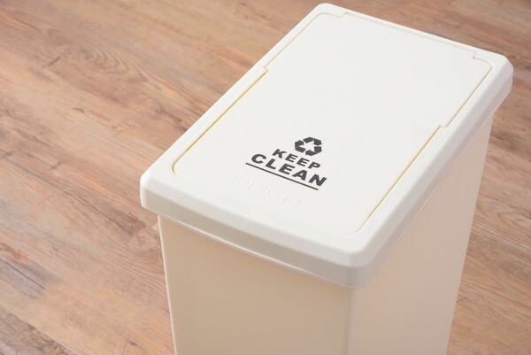 ゴミ箱 ダストボックス スライドペール45L ホワイト (完成品) 容量:45L ダストボックス 屋外 屋内 キャスター付き ポリプロピレン ごみ箱 分別ゴミ箱 キッチン スライドロック式 スライドペール アースカラー ブラウン グリーン ホワイト ポリプロピレン [3]