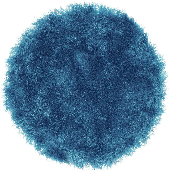 ラグ＆マット シャギーマット ブルー (完成品) 裏面:スベリ止め加工 ラグ＆マット チェアマット チェアパッド チェアクッション シートクッション 丸型 直径30cm シャギー おしゃれ 北欧 かわいい ナチュラル シンプル 無地 ブラウン ブルー グリーン ポリエステル