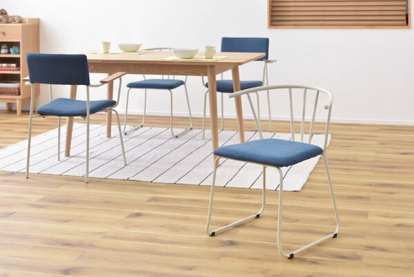 ダイニングチェア アームチェア インディゴ (完成品) ダイニングチェア 東谷 azumaya おしゃれ 家具 インテリア スチール 粉体塗装 ポリエステル 一般商品 [2]