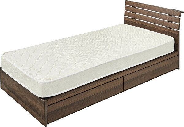 ベッド 引き出し付ベッド ブラウン (組立式) 2口コンセント付 1500W ベッド 東谷 azumaya おしゃれ 家..