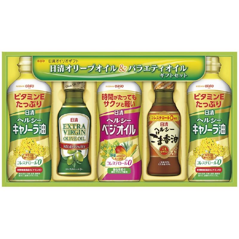 日清オイリオ オリーブオイル&バラエティオイルギフト 調味料・砂糖 内祝い 結婚内祝い 出産内祝い 景品 結婚祝い 引き出物 香典返し クーポン配布中