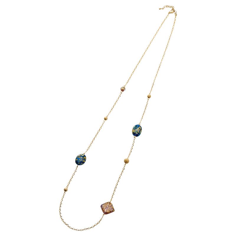 【ポイント2倍還元】cocoro 金箔ガラスネックレス / ブルー 200-APGGNK-BL 日本製 アクセサリー 内祝い 結婚内祝い 出産内祝い 新築祝い 就職祝い 結婚祝い 引き出物 お返し 39ショップ買いまわり 39ショップ買い回り クーポン配布中