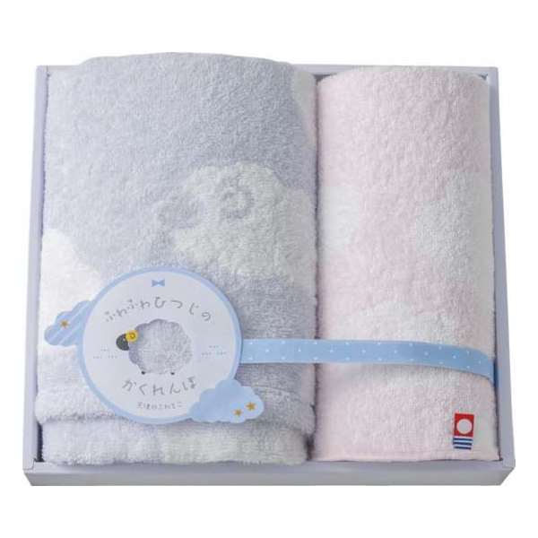 【まとめ買い10セット】天使のふわもこふわふわひつじのかくれんぼ フェイスタオル＆タオルハンカチ 日本製 繊維 内祝い 結婚内祝い 出産内祝い 景品 結婚祝い 引き出物 香典返し ギフト お返し タオルギフト