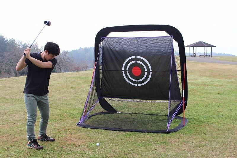 折りたたみ式自動返球ゴルフネット TAN-948 打ちっぱなし 再現 ゴルフネット ボールが勝手に帰ってくる構造 ポップアップ式 簡単 組み立て 簡単設置 収納袋 コンパクト 公園 駐車場 庭 練習ネット アプローチ練習 ハーフスイング