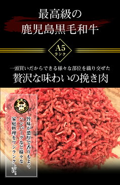 【キャッシュレス5％還元】【送料無料】特撰 鹿児島県産 黒毛和牛 A5 ランク ミンチ 挽き肉 ひき肉 牛ひき肉 カレー シチュー ハンバーグ 用 500g 化粧箱入り【ギフト】【内祝い】【誕生日】【のし対応】 肉 お肉 牛肉 卒業祝い 入学祝い プレゼント