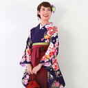 【9/12 10:00~9/16 08:59まで最大1,000円OFFクーポン】【レンタル】卒業式 袴 レンタル 女 袴セット 卒業式袴セット2尺袖着物&袴 フルセットレンタル 安い 「濃紫地に鞠と八重桜 古典柄 レトロ」