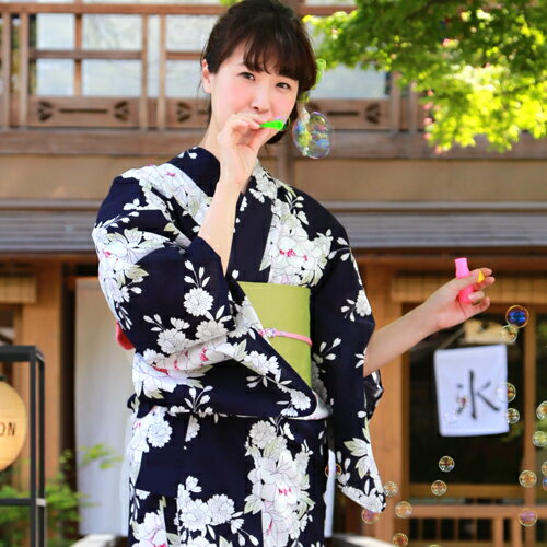 楽天市場】紺(柄桜)(浴衣セット|和服):レディース 楽天市場】紺(柄桜)(浴衣セット|和服):レディース