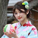 「なでしこ」浴衣 髪飾り Uピン「カラフルフラワー髪飾り7点セット」花 ちりめん 大人 ヘアアクセサリー 浴衣用ヘアーアクセサリー 浴衣 夏祭り 花火大会 青 ピンク 紫 白 赤 黄色 緑