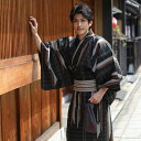 【05/03 00:00~05/07 09:59まで最大2,000円OFFクーポン】浴衣 メンズ セット 男物高級綿浴衣3点セット「黒地に矢絣」父の日ギフト 男...