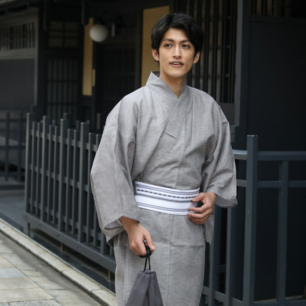 【11/20 20:00〜11/27 1:59まで最大2,000円OFFクーポン】浴衣 メンズ セット 男物高級綿浴衣3点セット 「薄茶に絣」 父の日ギフト 男...