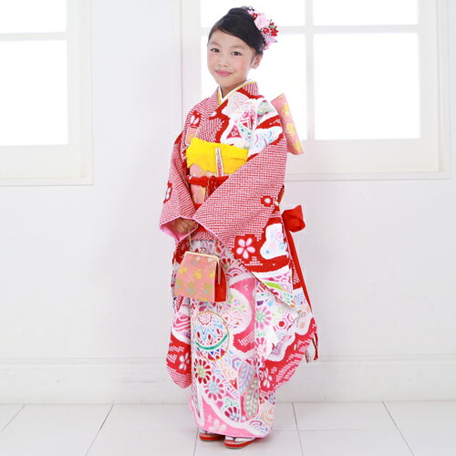 【4/14 20:00〜4/17 9:59までポイント10倍】【レンタル】【七五三 着物 7歳 レンタルフルセット・3泊4日】 四つ身絞り柄着物23点セットレンタルひな祭り 雛祭り 衣裳 お正月 結婚式 発表会 晴れ着