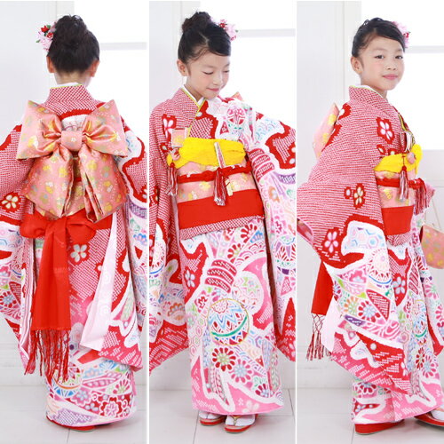 【4/14 20:00〜4/17 9:59までポイント10倍】【レンタル】【七五三 着物 7歳 レンタルフルセット・3泊4日】 四つ身絞り柄着物23点セットレンタルひな祭り 雛祭り 衣裳 お正月 結婚式 発表会 晴れ着