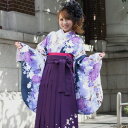 【9/12 10:00~9/16 08:59まで最大1,000円OFFクーポン】【レンタル】卒業式 袴 レンタル 女 袴セット 女 卒業式袴セット2尺袖着物&袴 フルセットレンタル 安い 「紺と白のぼかし地にバラと桜 金彩の熨斗」