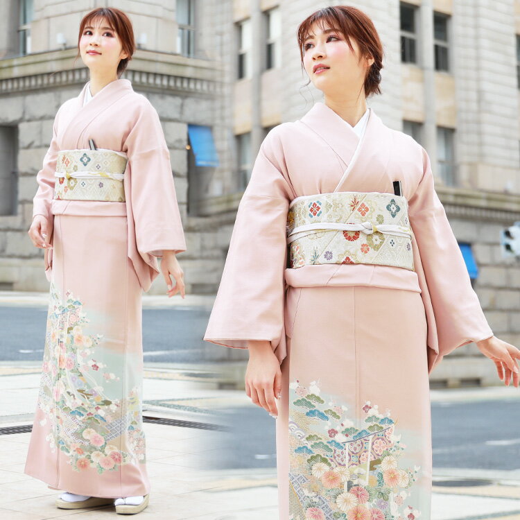 【12/4 20:00〜12/11 1:59まで最大2,000円OFFクーポン】【レンタル】 色留袖 レンタル 結婚式 色留袖 19点フルコーディネートセット ピンク