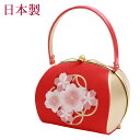 日本製 成人式 振袖用 和装バッグ「赤地に七宝・桜刺繍」和装バッグ 成人式 バッグ 振袖 着物 和装 和服 花柄 レトロ〔zu〕