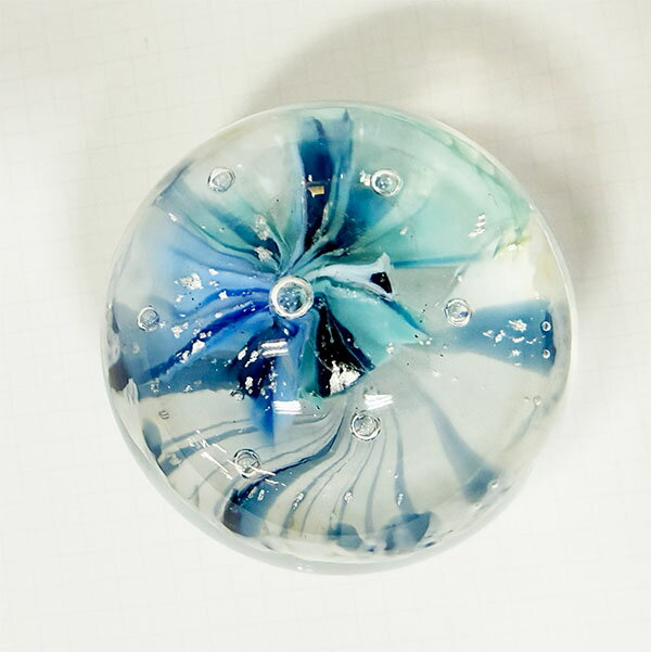 Rakuten - 藤井哲信作 阿波藍のガラス ペーパーウェイト B5 − 専修館ガラス工房