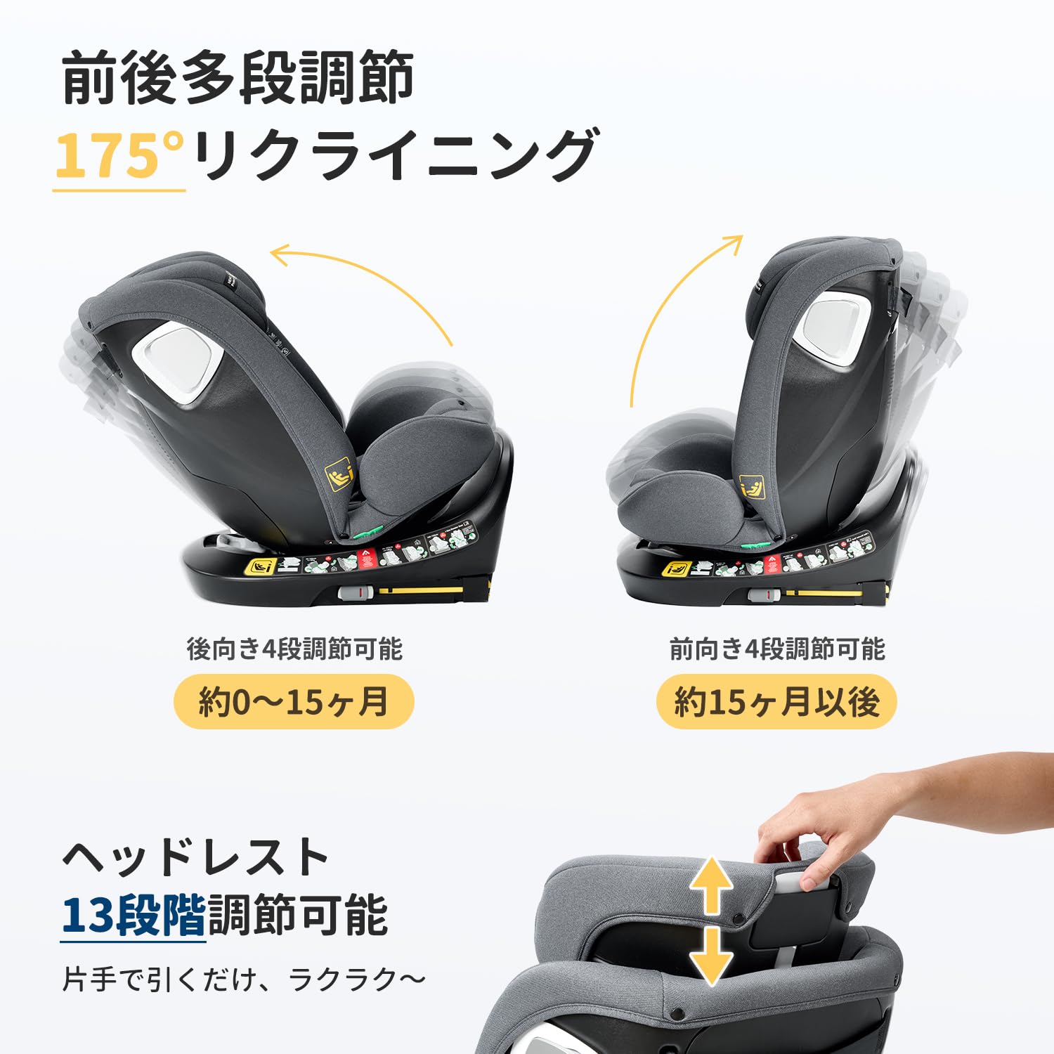 【11月全品P10倍※エントリー必須&2000円クーポン】 ESLUVE チャイルドシート ISOFIX固定 R129適合 i-size 新生児から12歳まで 成長に合わせて長く使える 360°回転式 乗り降りらくらく ジュニアシート リクライニング ヘッドレスト調節 出産祝い ベビーシート 2