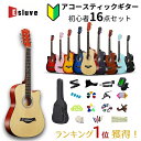 ★ Pポイント5倍 UP!新品発売限定★ ESLUVE ギター 初心者 16点セット ギターセット アコースティックギター 38インチ 入門 初心者入門用 アコ...