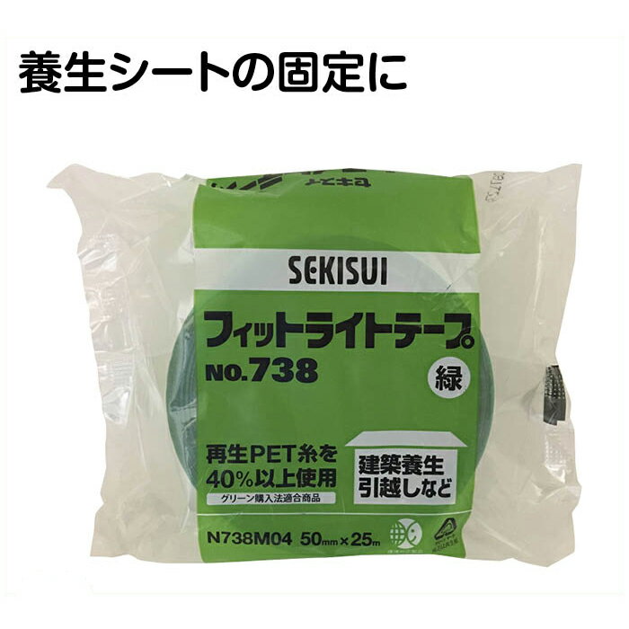 積水化学工業フィットライトテープ50ミリ×25M　#738緑