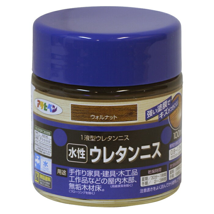 [仕様]：■着色と美しいツヤだしが同時にでき、木目をいかしたきれいなツヤに仕上がります。■塗膜は肉持ち感が良く、耐久性に優れています。■臭いが少なく、塗りやすい水性タイプです。[用途]：■手作り家具・建具・木製品・工作品などの屋内木部（高級家具を除く）、無垢木材床（フローリングを除く）