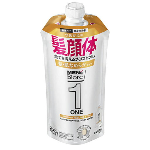 花王 メンズビオレONE オールインワン全身洗浄料 髪肌なめらかタイプ つめかえ用 340ML