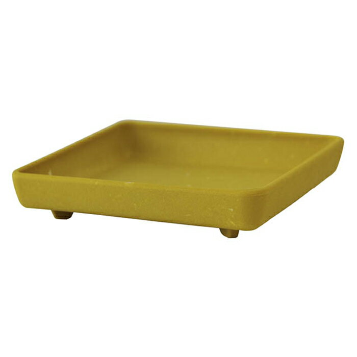 ハチマンガーデンズ パピエ エコプレート(鉢皿) 角型150 マスタード