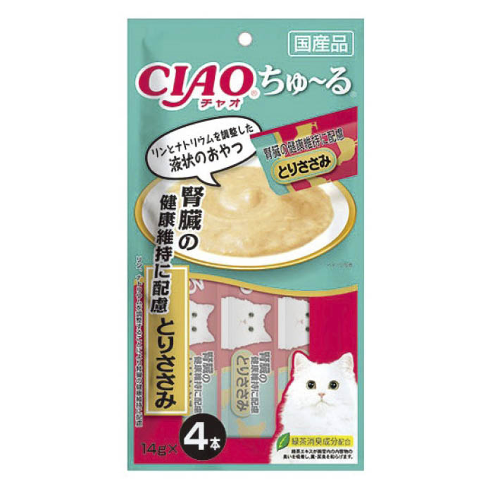 Other Wet Food - いなばペットフード ちゅーる 腎臓の健康維持に配慮とりささみ 14g×4本