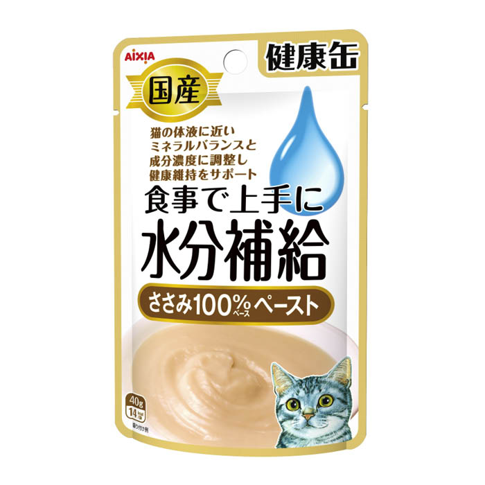 アイシア 国産 健康缶パウチ水分補給ささみペースト 40g