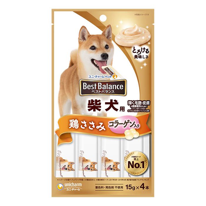 ユニ・チャーム ベストバランスおやつ 柴犬用 鶏ささみ 15g×4本