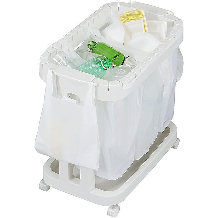 レジ袋ホルダー キャスター付ホワイト