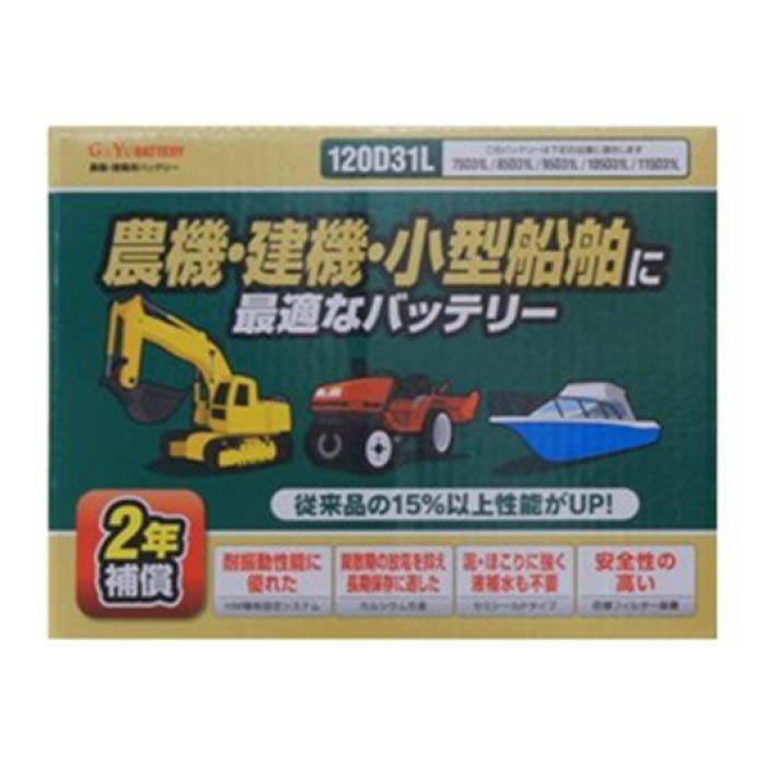 [特長]：■泥・ほこりに強く液補水も不要。■従来品の15％以上性能がUP■耐振動性能に優れてます。■安全性が高い。■放電を抑え長期保存に適してます。[仕様]：■補償期間：24ヶ月[交換可能型番]：■75D31L , 85D31L , 95D31L , 105D31L , 115D31L[サイズ]:■幅35×奥行17.5×高さ23.8cm